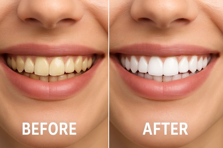 Before and after smile comparison